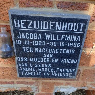BEZUIDENHOUT Jacoba Willemina 1920-1996