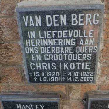 BERG Chris, van den 1920-1981 &amp; Kotie 1922-2003
