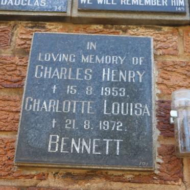 BENNETT Charles Henry -1953 &amp; Charlotte Louisa -1972