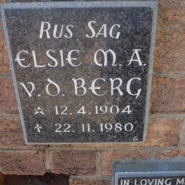 BERG Elsie M.A., v.d. 1904-1980