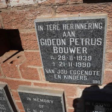BOUWER Gideon Petrus 1939-1990
