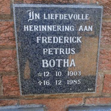 BOTHA Frederick Petrus 1903-1985