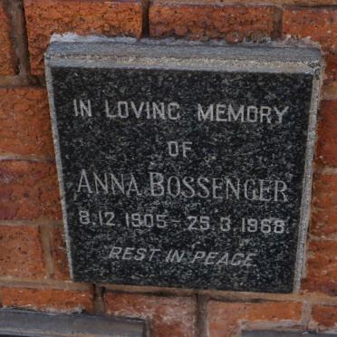 BOSSENGER Anna 1905-1968