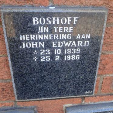 BOSHOFF John Edward 1939-1986