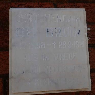 BRUIN Gert Hendrik, de 1921-1981