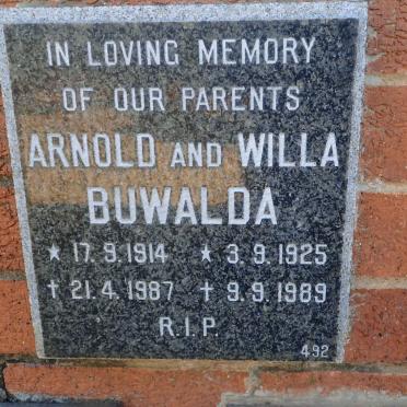 BUWALDA Arnold 1914-1987 &amp; Willa 1925-1989