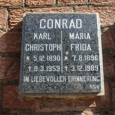 CONRAD Karl Christoph 1890-1959 &amp; Maria Frida 1896-1989