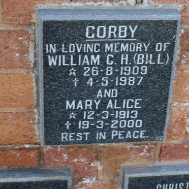 CORBY William C.H. 1909-1987 &amp; Mary Alice 1913-2000