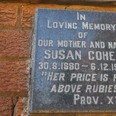 COHEN Susan 1880-1967