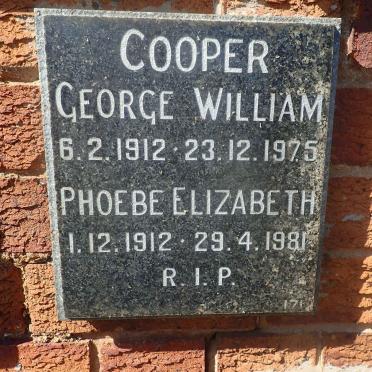 COOPER George William 1912-1975 &amp; Phoebe Elizabeth 1912-1981