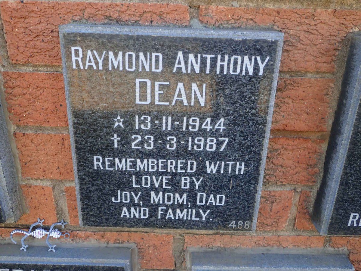 DEAN Raymond Anthony 1944-1987