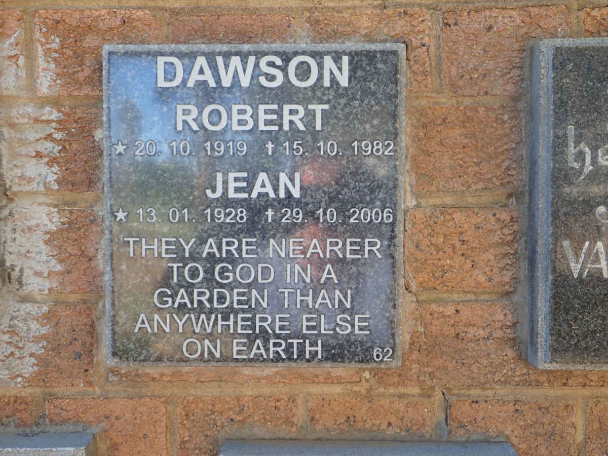 DAWSON Robert 1919-1982 &amp; Jean 1928-2006