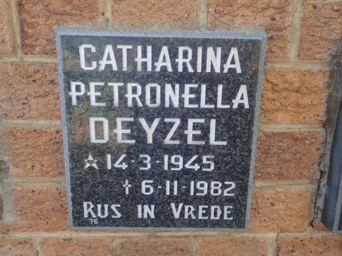 DEYZEL Catharina Petronella 1945-1982