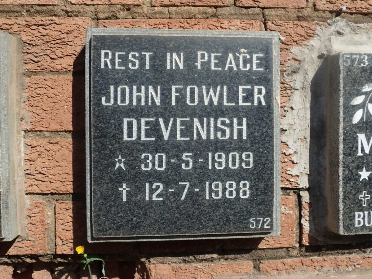 DEVENISH John Fowler 1909-1988