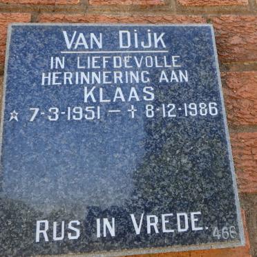 DIJK Klaas, van 1951-1986
