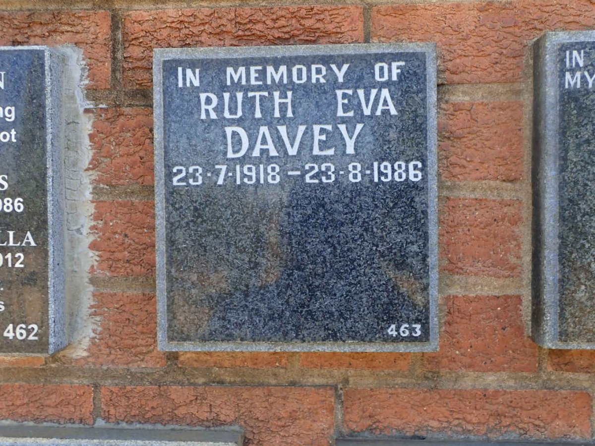 DAVEY Ruth Eva 1918-1986