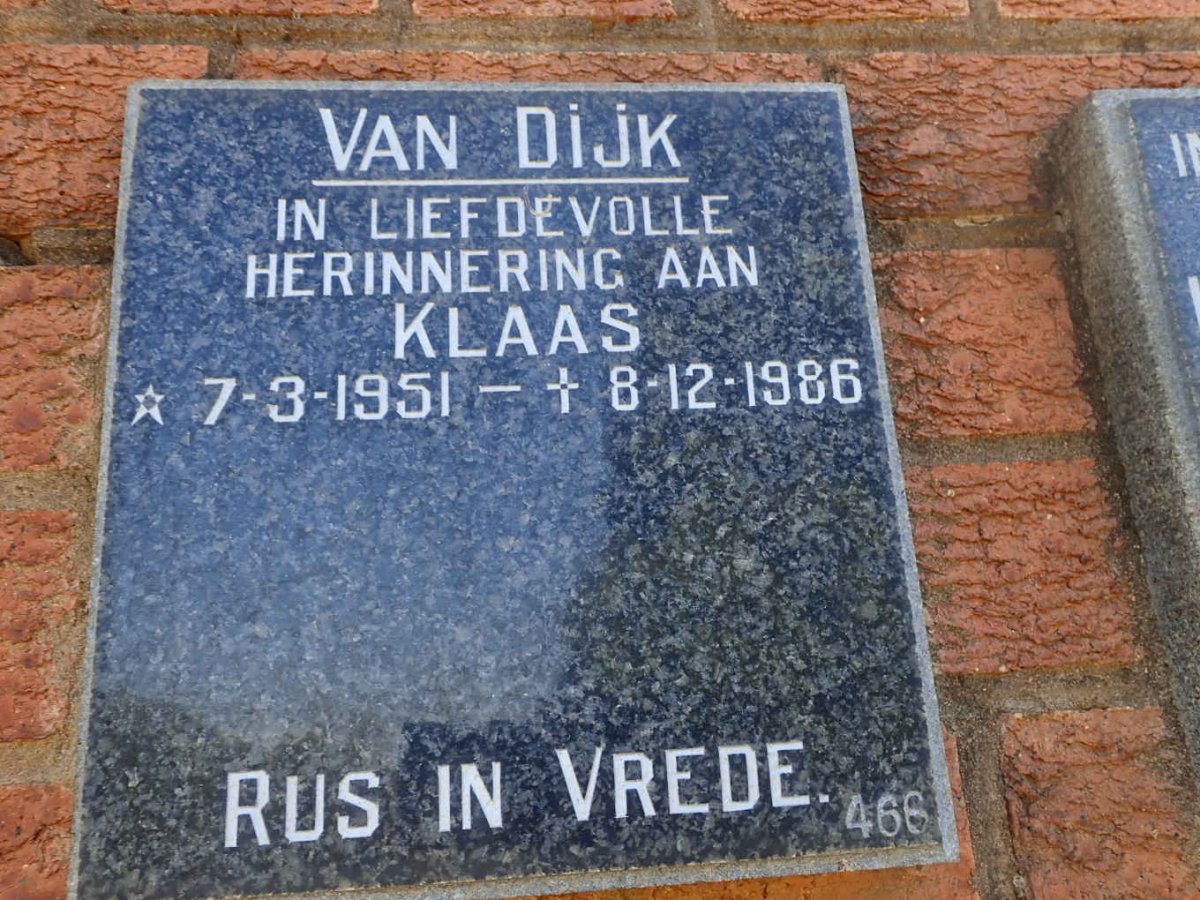 DIJK Klaas, van 1951-1986