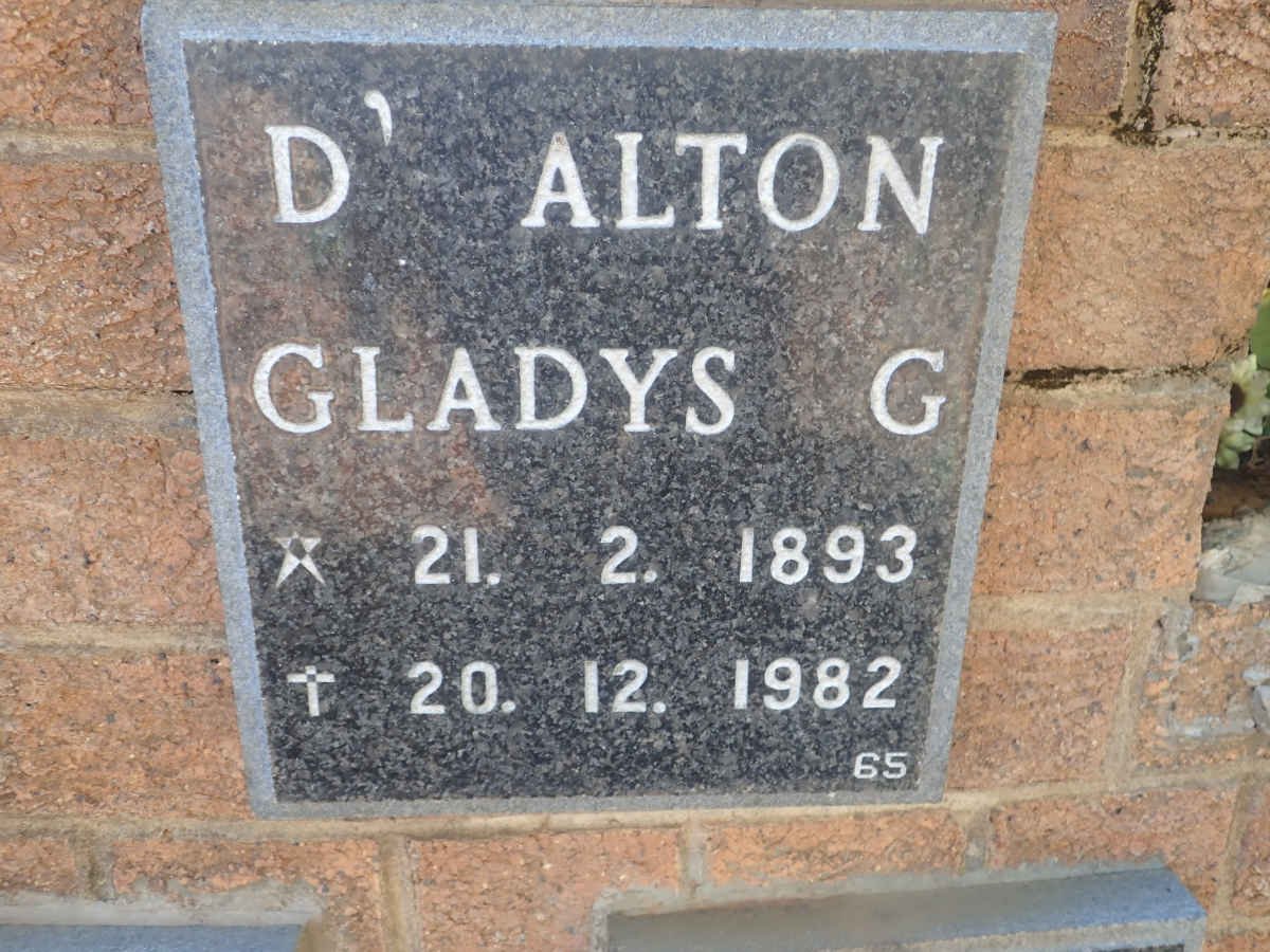 D'ALTON Gladys G. 1893-1982