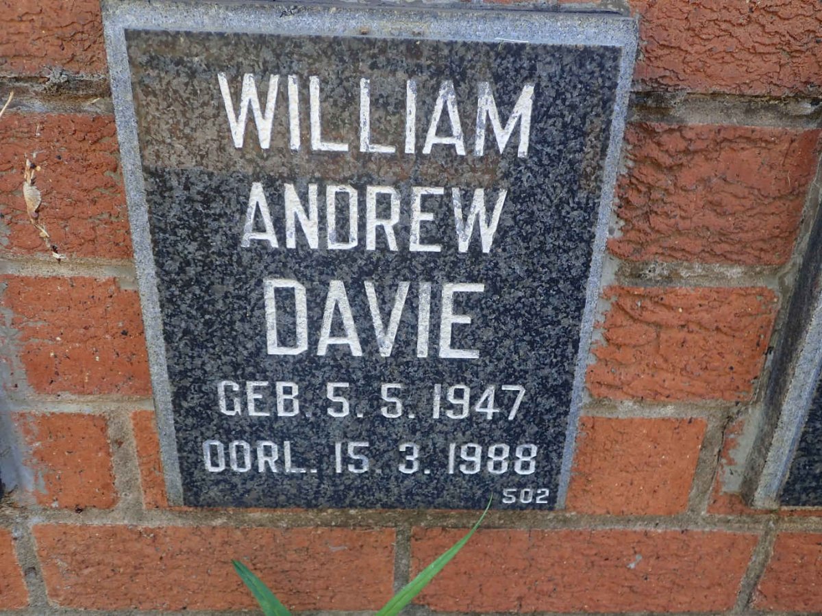 DAVIE William Andrew 1947-1988