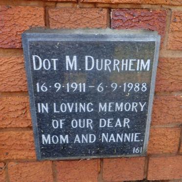 DURRHEIM Dot M. 1911-1988
