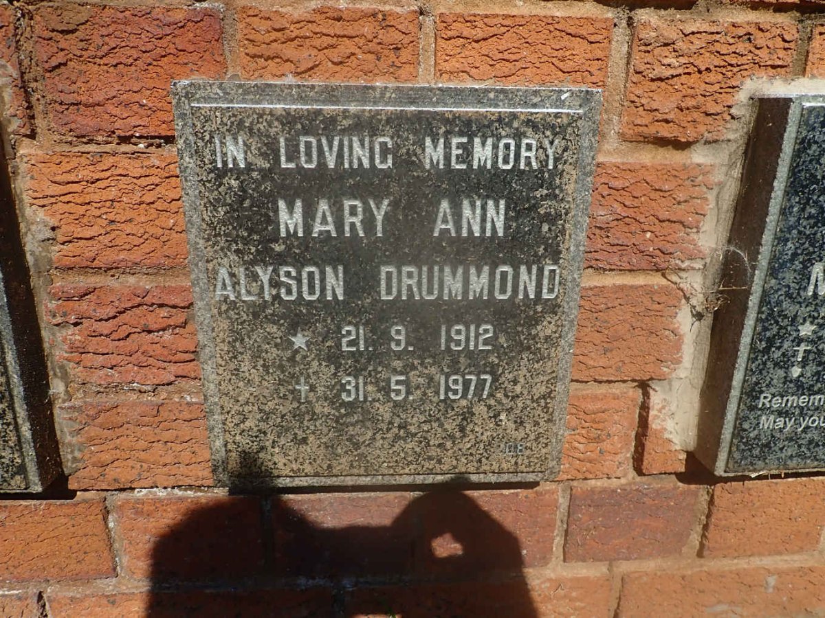 DRUMMOND Mary Ann Alyson 1912-1977