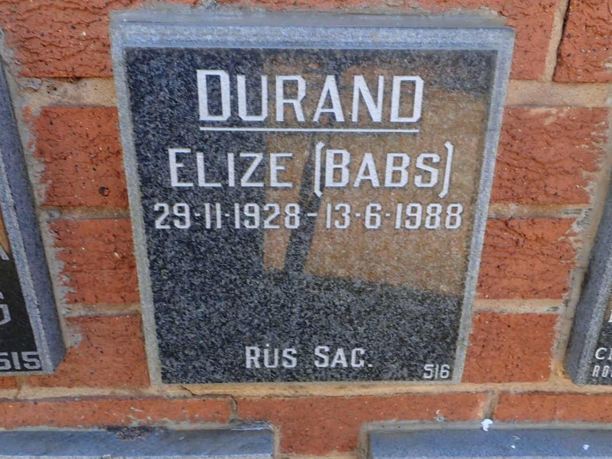 DURAND Elize 1928-1988