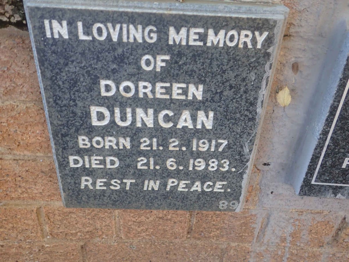 DUNCAN Doreen 1917-1983