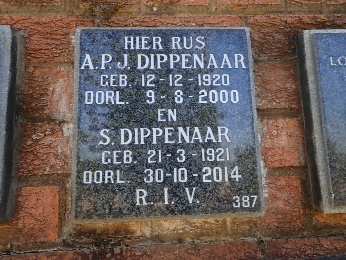 DIPPENAAR A.P.J 1920-2000 :: DIPPENAAR S. 1921-2014