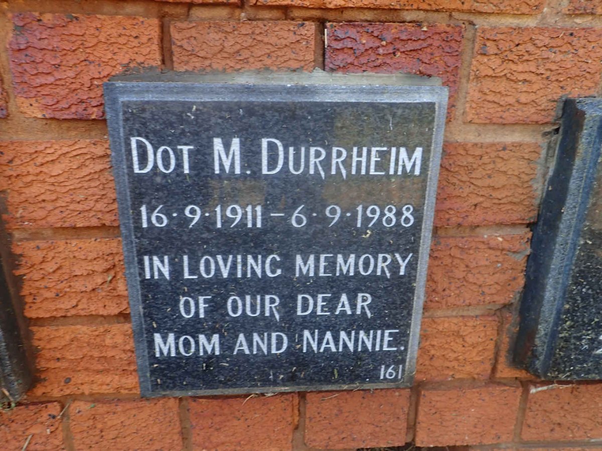 DURRHEIM Dot M. 1911-1988