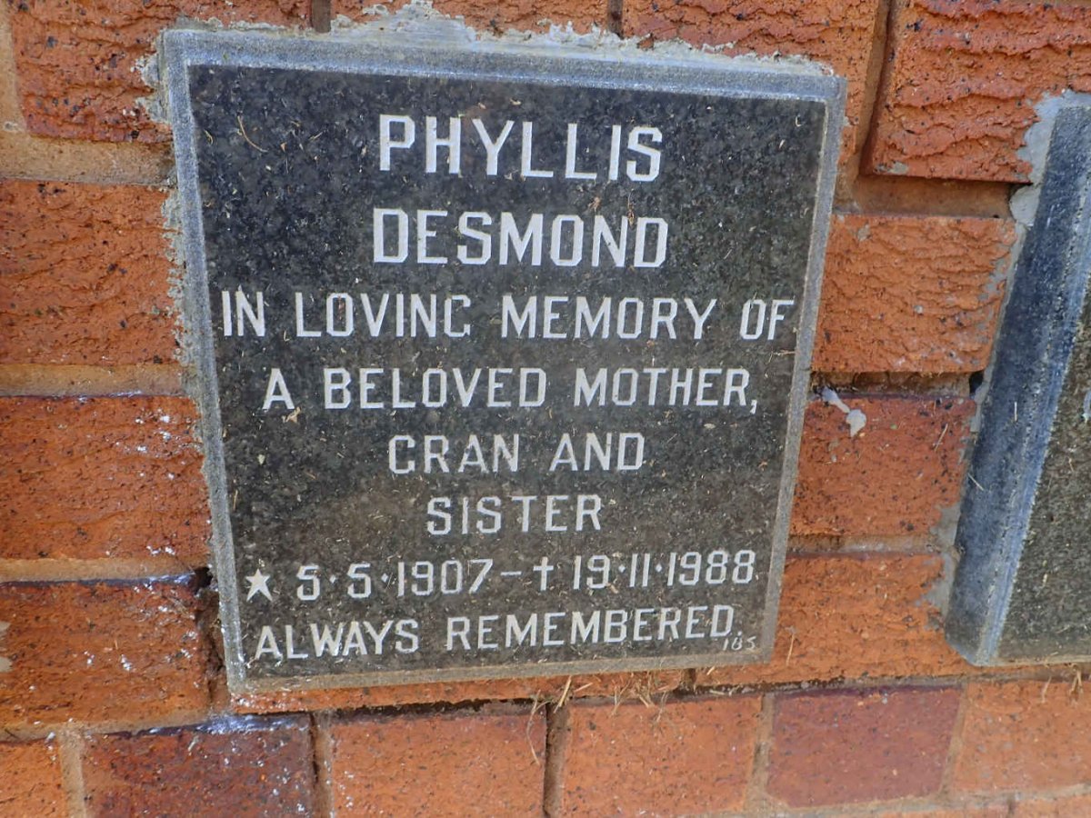 DESMOND Phyllis 1907-1988