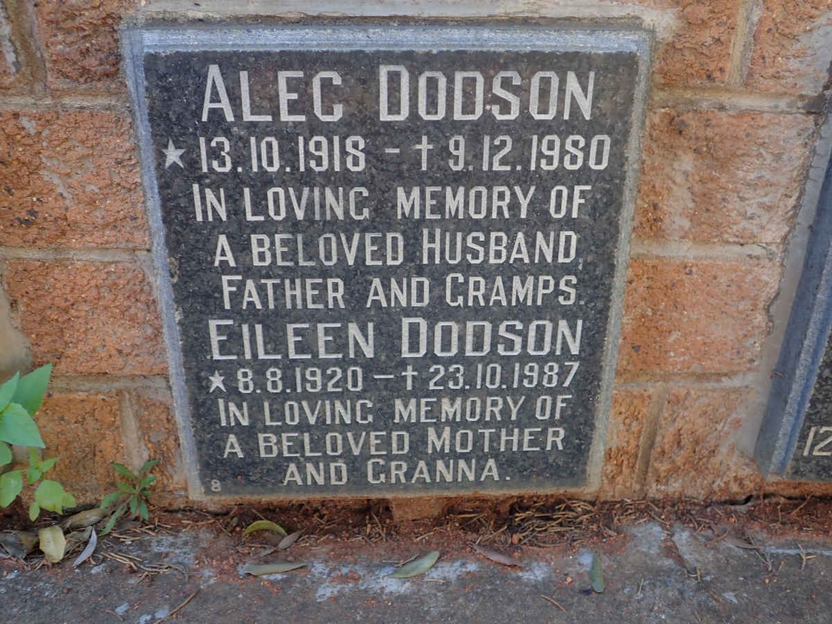 DODSON Alec 1918-1980 &amp; Eileen 1920-1987