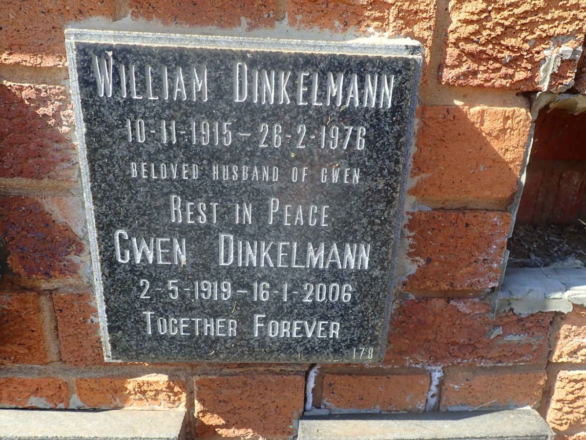 DINKELMAN William 1915-1976 &amp; Gwen 1919-2006