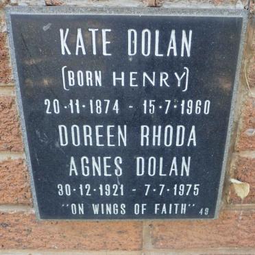 DOLAN Kate nee HENRY 1874-1960 :: DOLAN Doreen Rhoda Agnes 1921-1975