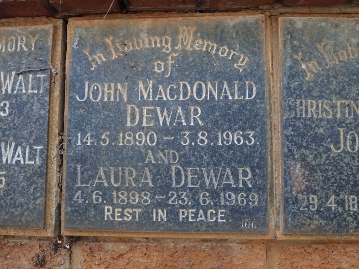 DEWAR John MacDonald 1890-1963 &amp; Laura 1898-1969