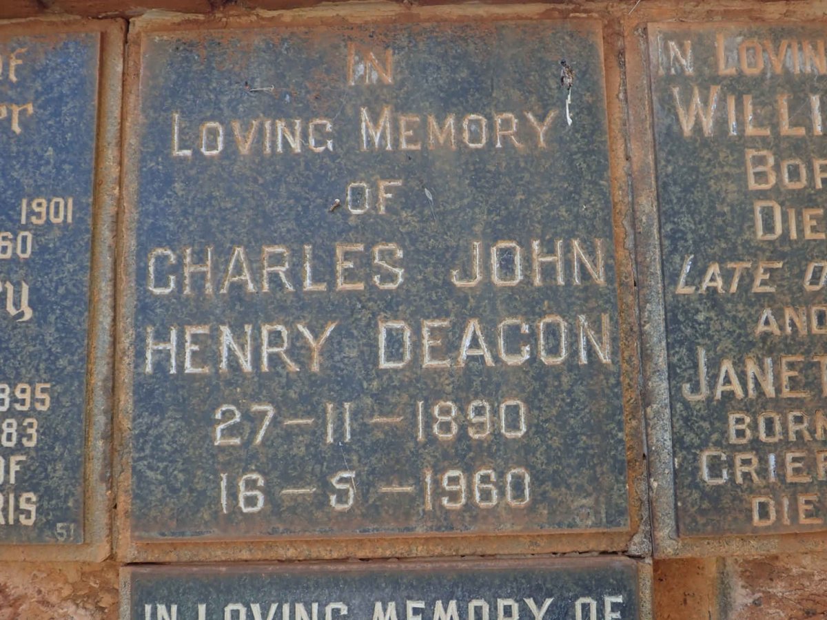 DEACON Charles John Henry 1890-1960