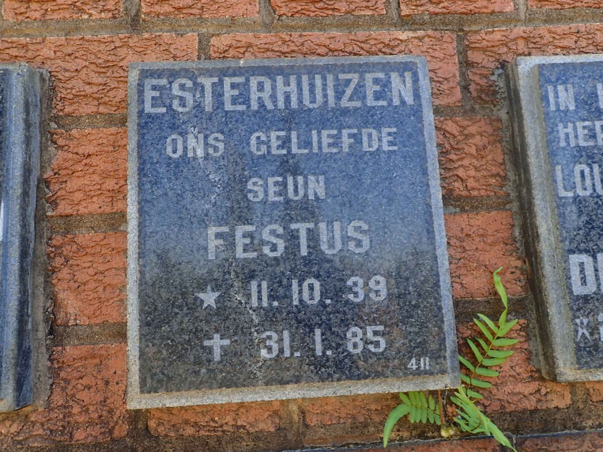 ESTERHUIZEN Festus 1939-1985