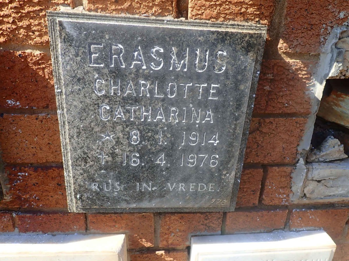 ERASMUS Charlotte Catherina 1914-1976