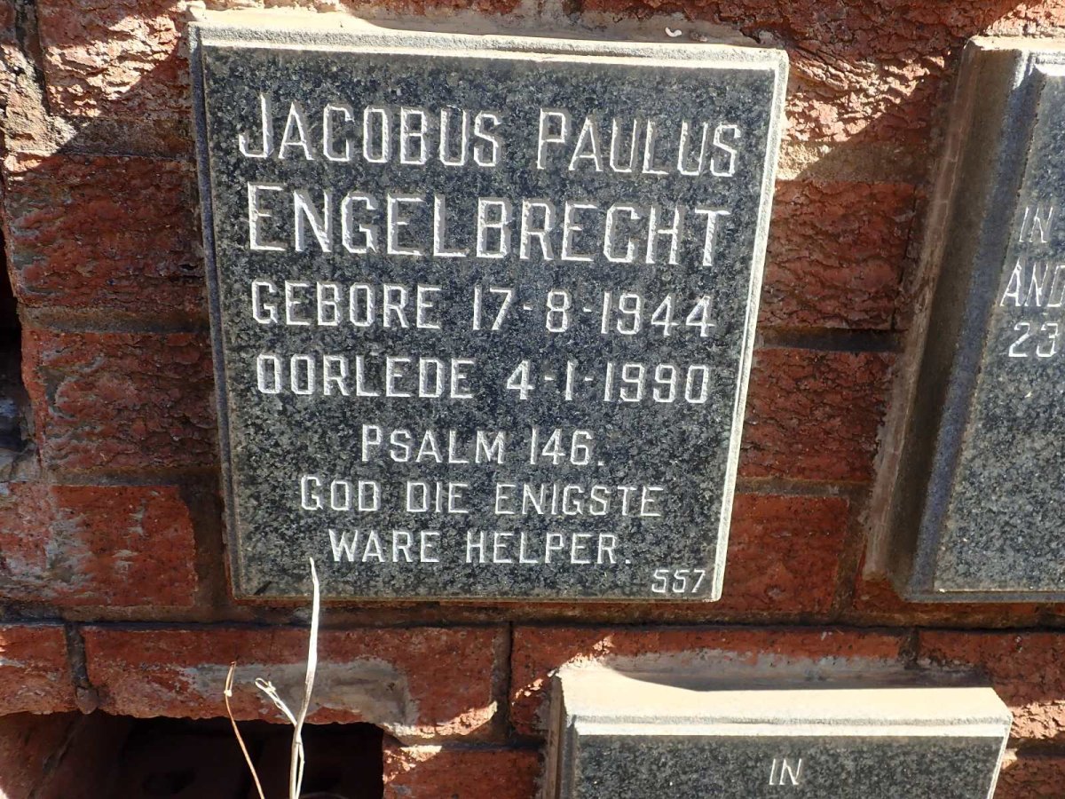 ENGELBRECHT Jacobus Paulus 1944-1990