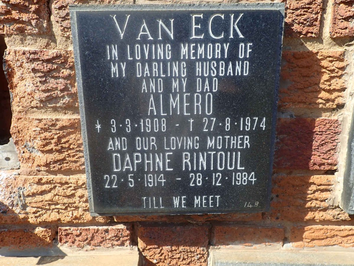 ECK Elmero, van 1908-1974 &amp; Daphne Rintoul 1914-1984