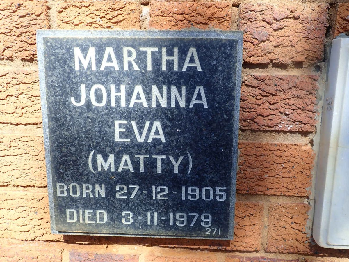 EVA Martha Johanna 1905-1979