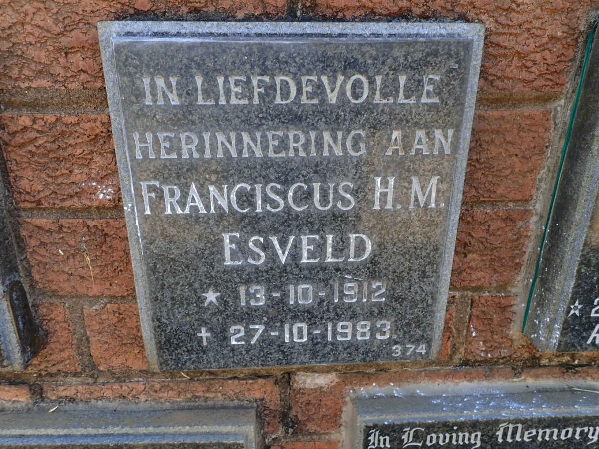 ESVELD Franciscus H.M. 1912-1983