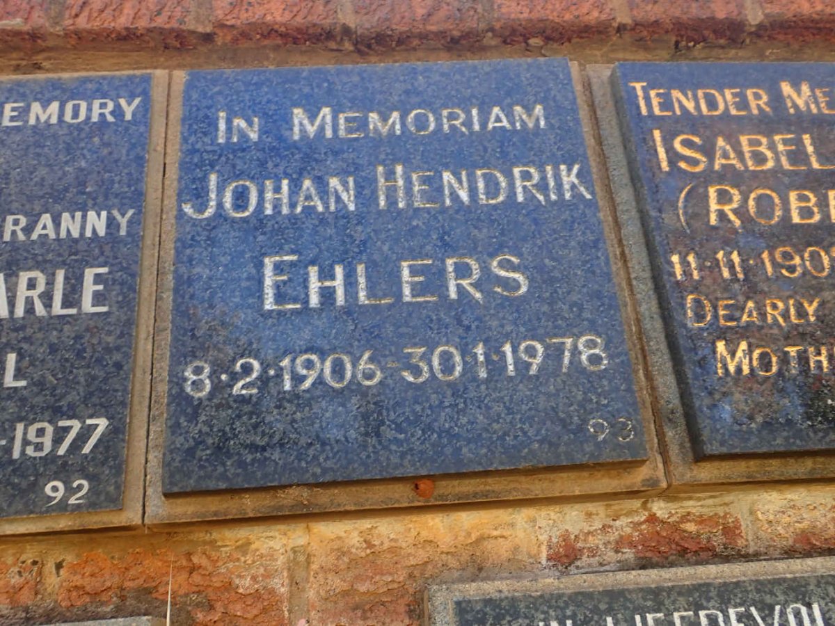 EHLERS Johan Hendrik 1906-1978