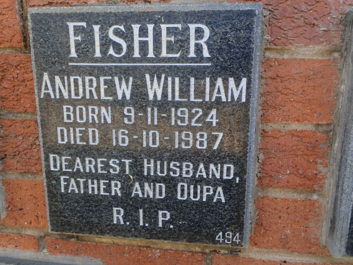 FISHER Andrew William 1924-1987