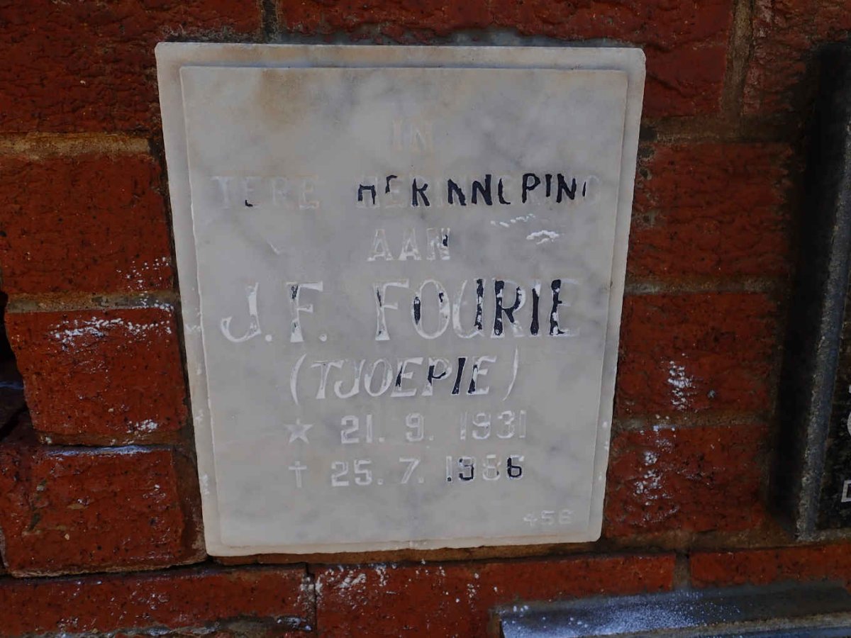 FOURIE J.F. 1931-1986