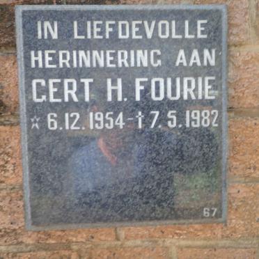 FOURIE Gert H. 1954-1982