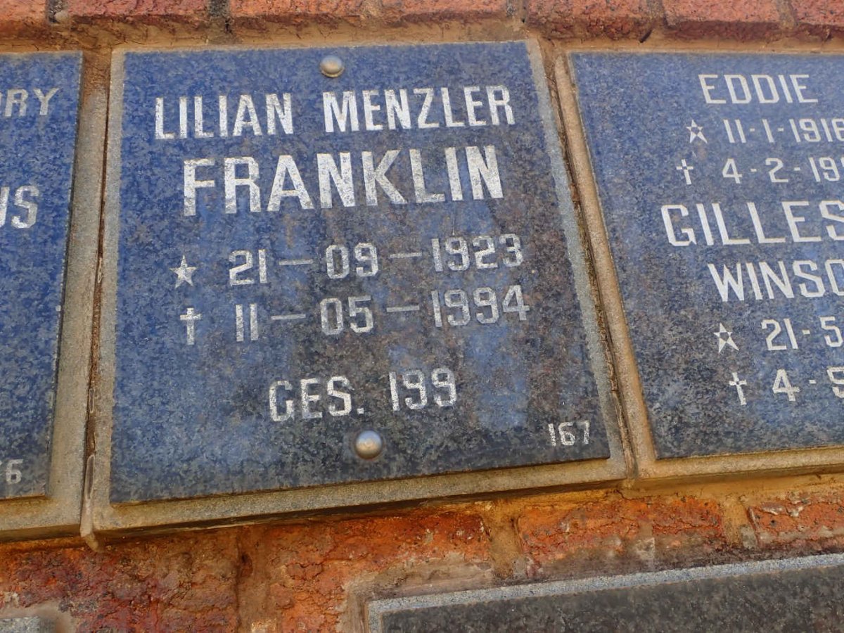 FRANKLIN Lilian Menzler 1923-1994