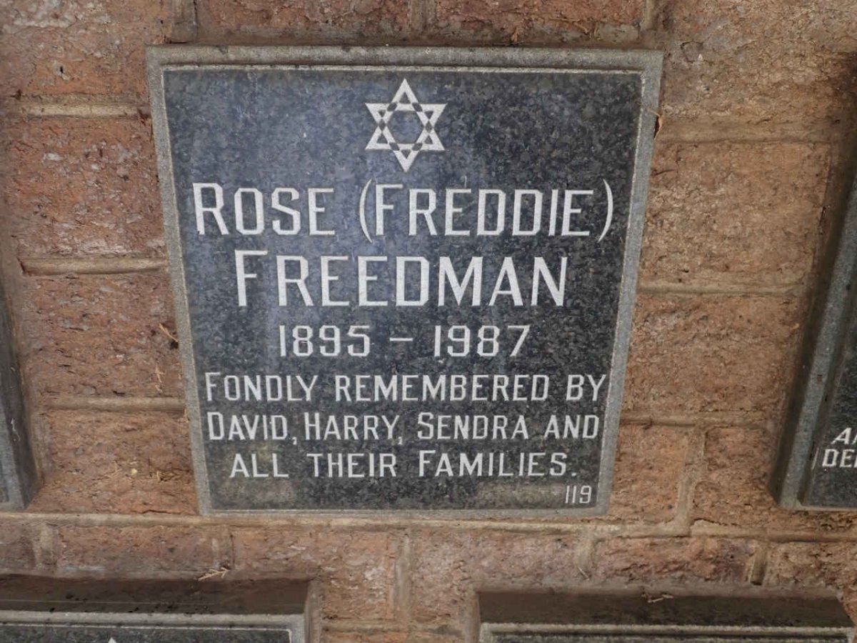FREEDMAN Rose 1895-1987