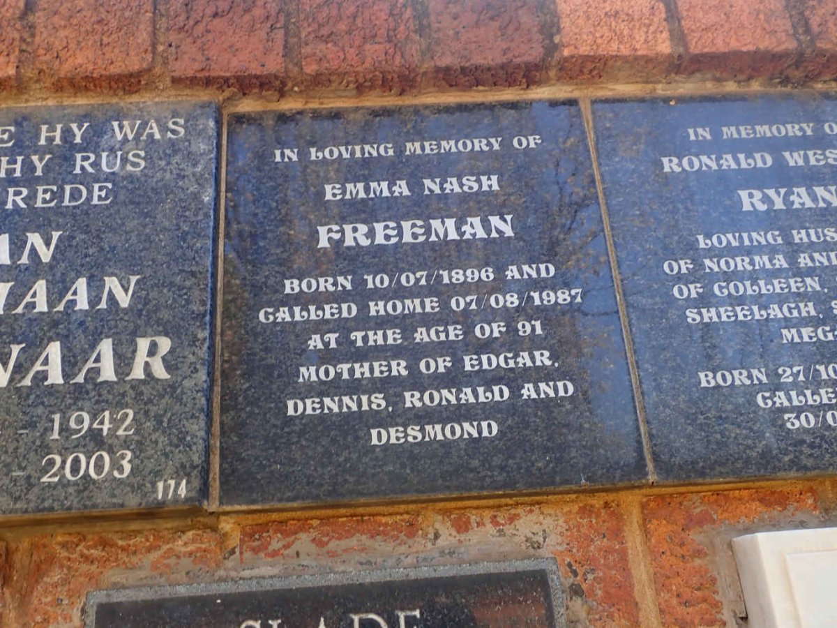 FREEMAN Emma Nash 1896-1987