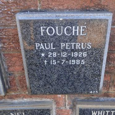 FOUCHÉ Paul Petrus 1926-1985
