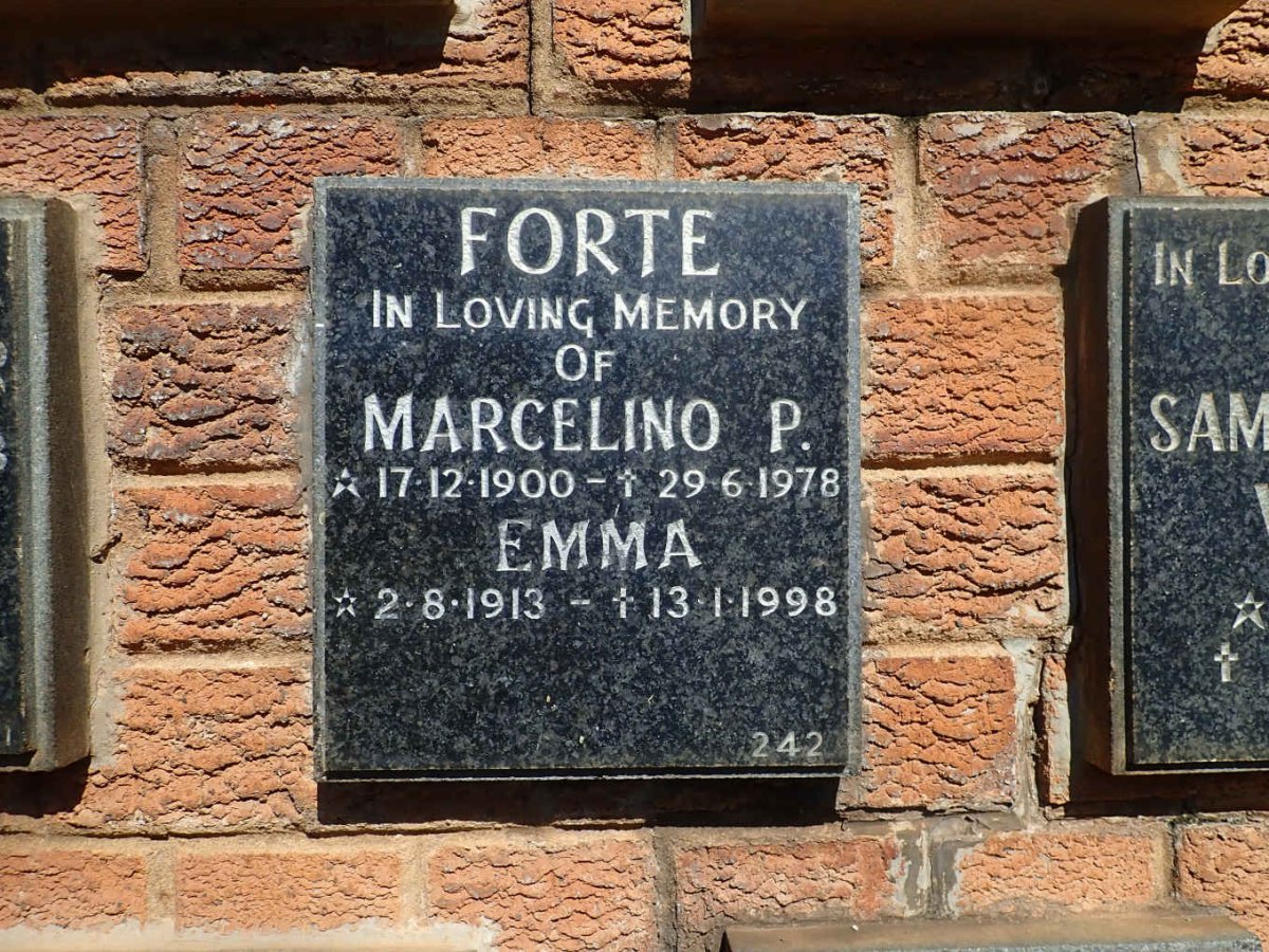 FORTE Marcelino P. 1900-1978 &amp; Emma 1913-1998